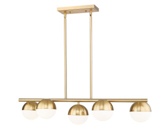 Realm Sphere Five Light Linear Chandelier in Modern Gold (224|7517-5L-MGLD)