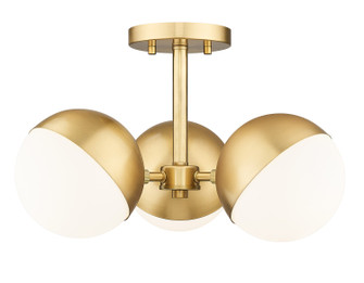 Realm Sphere Three Light Semi Flush Mount in Modern Gold (224|7517-3SF-MGLD)