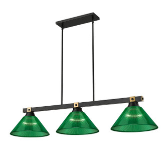 Bronte Three Light Billiard in Matte Black + Rubbed Brass (224|1955-3MB-RB-ARG)