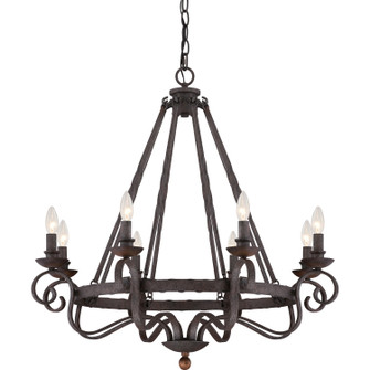 Noble Eight Light Chandelier in Rustic Black (10|NBE5008RK)