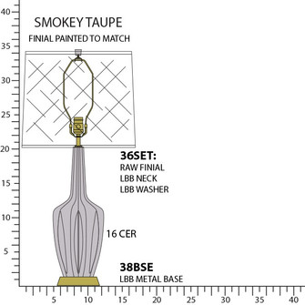Emma One Light Table Lamp in Smokey Taupe Glazed Ceramic w/Warm Brass (165|ST38)