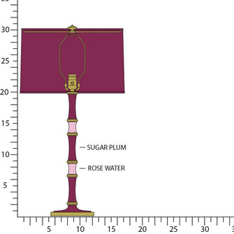 Kane One Light Table Lamp in Sugar Plum/Rose Water w/Modern Brass (165|SM71RWX)