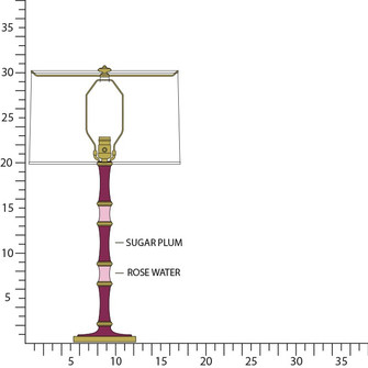 Kane One Light Table Lamp in Sugar Plum, Rose Water w/Modern Brass (165|SM71RW)