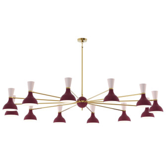 Clare 12 Light Chandelier in Modern Brass w/Sugar Plum, Rose Water Painted (165|SM12RW)