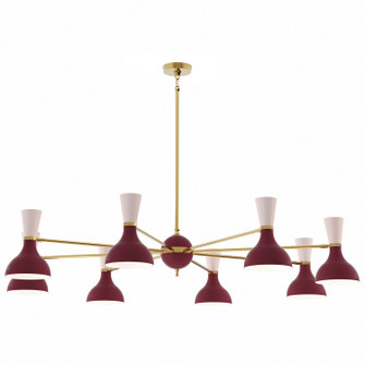 Clare Eight Light Chandelier in Modern Brass w/Sugar Plum, Rose Water Painted (165|SM08RW)