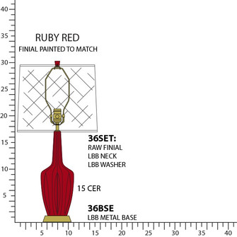 Small Emma One Light Accent Lamp in Ruby Red Glazed Ceramic w/Warm Brass (165|RR36)