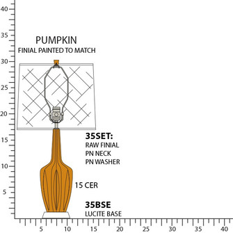 Small Emma One Light Accent Lamp in Pumpkin Glazed Ceramic w/Polished Nickel (165|PM35)