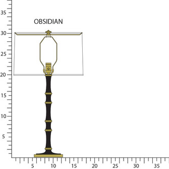 Kane One Light Table Lamp in Obsidian w/Modern Brass (165|OS71)