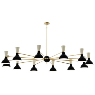 Clare 12 Light Chandelier in Modern Brass w/Obsidian/Bone Painted Shades (165|OS12BN)