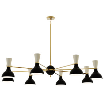 Clare Eight Light Chandelier in Modern Brass w/Obsidian/Bone Painted Shades (165|OS08BN)