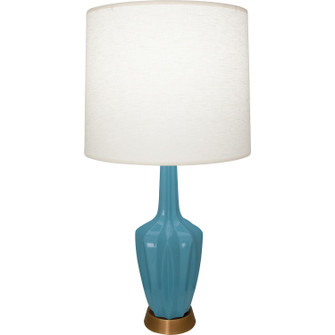 Small Emma One Light Accent Lamp in Steel Blue Glazed Ceramic w/Warm Brass (165|OB36)