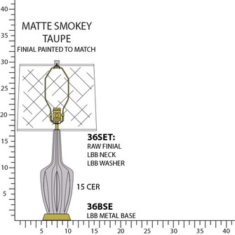 Small Emma One Light Accent Lamp in Matte Smokey Taupe Glazed Ceramic w/Warm Brass (165|MST36)