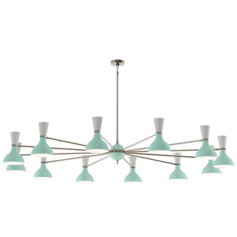 Clare 12 Light Chandelier in Polished Nickel w/Mint, Lily Painted (165|MN13LY)