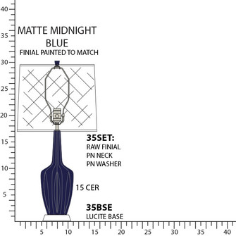 Small Emma One Light Accent Lamp in Matte Midnight Blue Glazed Ceramic w/Polished Nickel (165|MMB35)