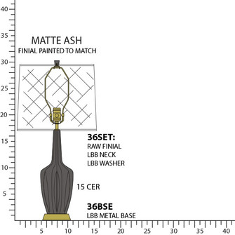 Small Emma One Light Accent Lamp in Matte Ash Glazed Ceramic w/Warm Brass (165|MCR36)