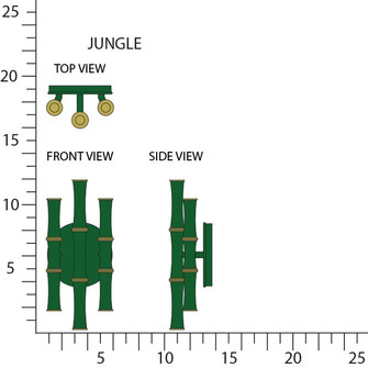 Kane Six Light Wall Sconce in Jungle w/Modern Brass (165|JU75)