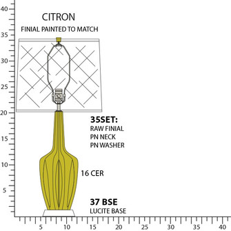 Emma One Light Table Lamp in Citron Glazed Ceramic w/Polished Nickel (165|CI37)