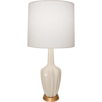Emma One Light Table Lamp in Bone Glazed Ceramic w/Warm Brass (165|BN38)