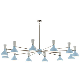 Clare 12 Light Chandelier in Polished Nickel w/Baby Blue, Lily Painted (165|BB13LY)