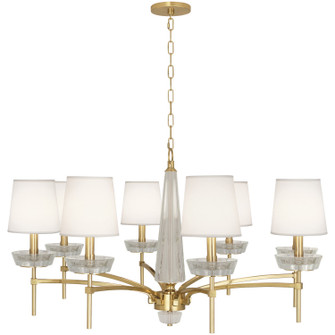 Cristallo Eight Light Chandelier in Modern Brass w/ Clear Crystal (165|625C)