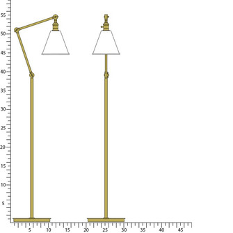Alloy One Light Floor Lamp in Warm Brass, Cased White w/Polished (165|2422G)