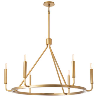 Mavisten Edition Carbonia Six Light Chandelier in Lacquered Burnished Brass (165|1408)