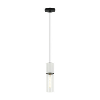 Marmor One Light Pendant in Matte Black + White Marble (423|C39911MB)