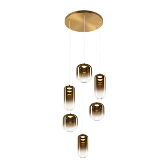 Refrax Six Light Chandelier in Aged Gold Brass (423|C37406AGAG)
