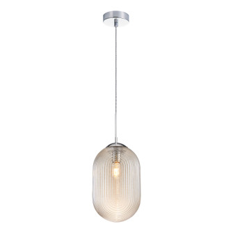 Maruna One Light Pendant in Chrome + Cognac Glass (423|C31001CHCN)