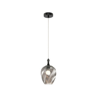 Eesha One Light Pendant in Matte Black + Smoked Glass (423|C30903MBSM)