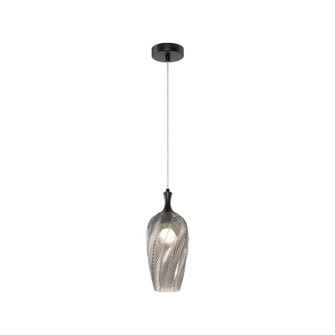 Eesha One Light Pendant in Matte Black + Smoked Glass (423|C30901MBSM)
