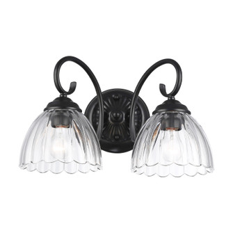 Audra Two Light Vanity in Matte Black (62|6952-BA2 BLK-CLR)