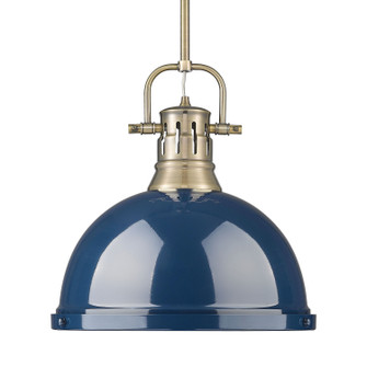 Duncan One Light Pendant in Aged Brass (62|3604-L AB-NVY)