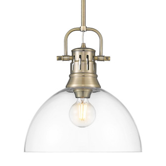 Duncan One Light Pendant in Aged Brass (62|3604-L AB-CLR)
