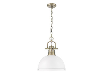 Duncan One Light Pendant in Aged Brass (62|3602-L AB-WHT)