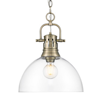 Duncan One Light Pendant in Aged Brass (62|3602-L AB-CLR)