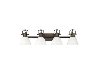 Duncan Four Light Vanity in Rubbed Bronze (62|3602-BA4 RBZ-WHT)