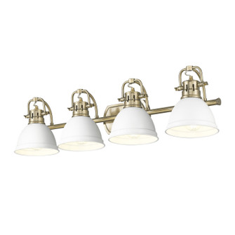 Duncan Four Light Vanity in Aged Brass (62|3602-BA4 AB-WHT)