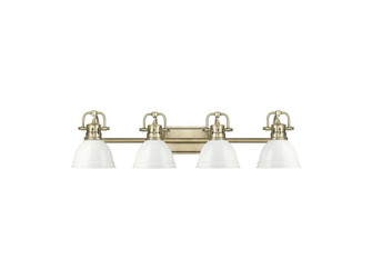 Duncan Four Light Vanity in Aged Brass (62|3602-BA4 AB-WH)