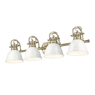 Duncan Four Light Vanity in Aged Brass (62|3602-BA4 AB-WH)