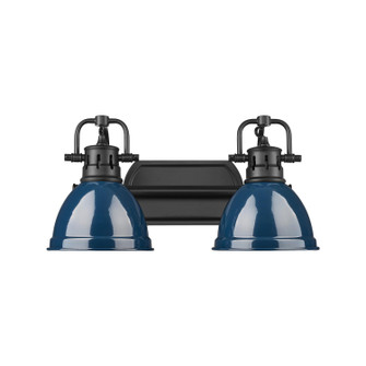 Duncan Two Light Vanity in Matte Black (62|3602-BA2 BLK-NVY)