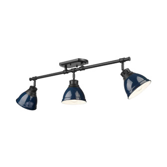 Duncan Three Light Semi-Flush Mount in Matte Black (62|3602-3SF BLK-NVY)