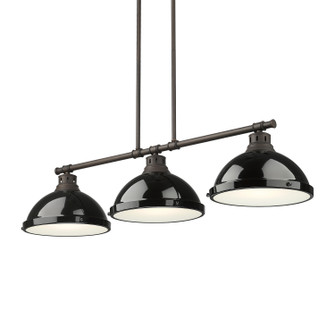 Duncan Three Light Linear Pendant in Rubbed Bronze (62|3602-3LP RBZ-BK)