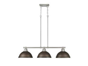 Duncan Three Light Linear Pendant in Pewter (62|3602-3LP PW-RBZ)
