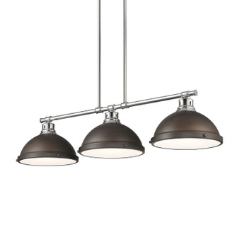 Duncan Three Light Linear Pendant in Chrome (62|3602-3LP CH-RBZ)