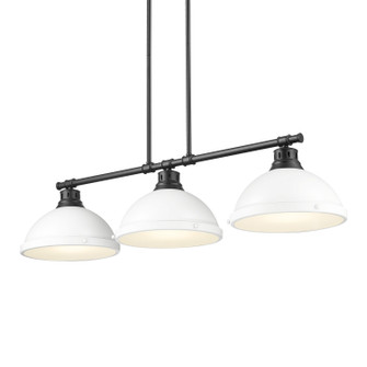 Duncan Three Light Linear Pendant in Matte Black (62|3602-3LP BLK-WHT)