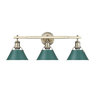 Orwell Three Light Vanity in Aged Brass (62|3306-BA3 AB-GN)