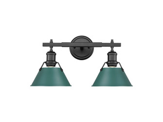 Orwell Two Light Vanity in Matte Black (62|3306-BA2 BLK-GN)