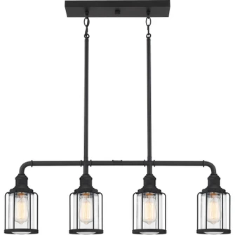 Ludlow Four Light Linear Chandelier in Earth Black (10|LUD434EK)