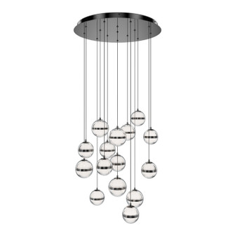 Cyllindra LED Chandelier in Black Chrome (34|PD-77515R-BC)